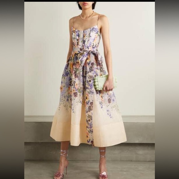 Zimmermann Tama Corset Midi Dress - Picture 3 of 9